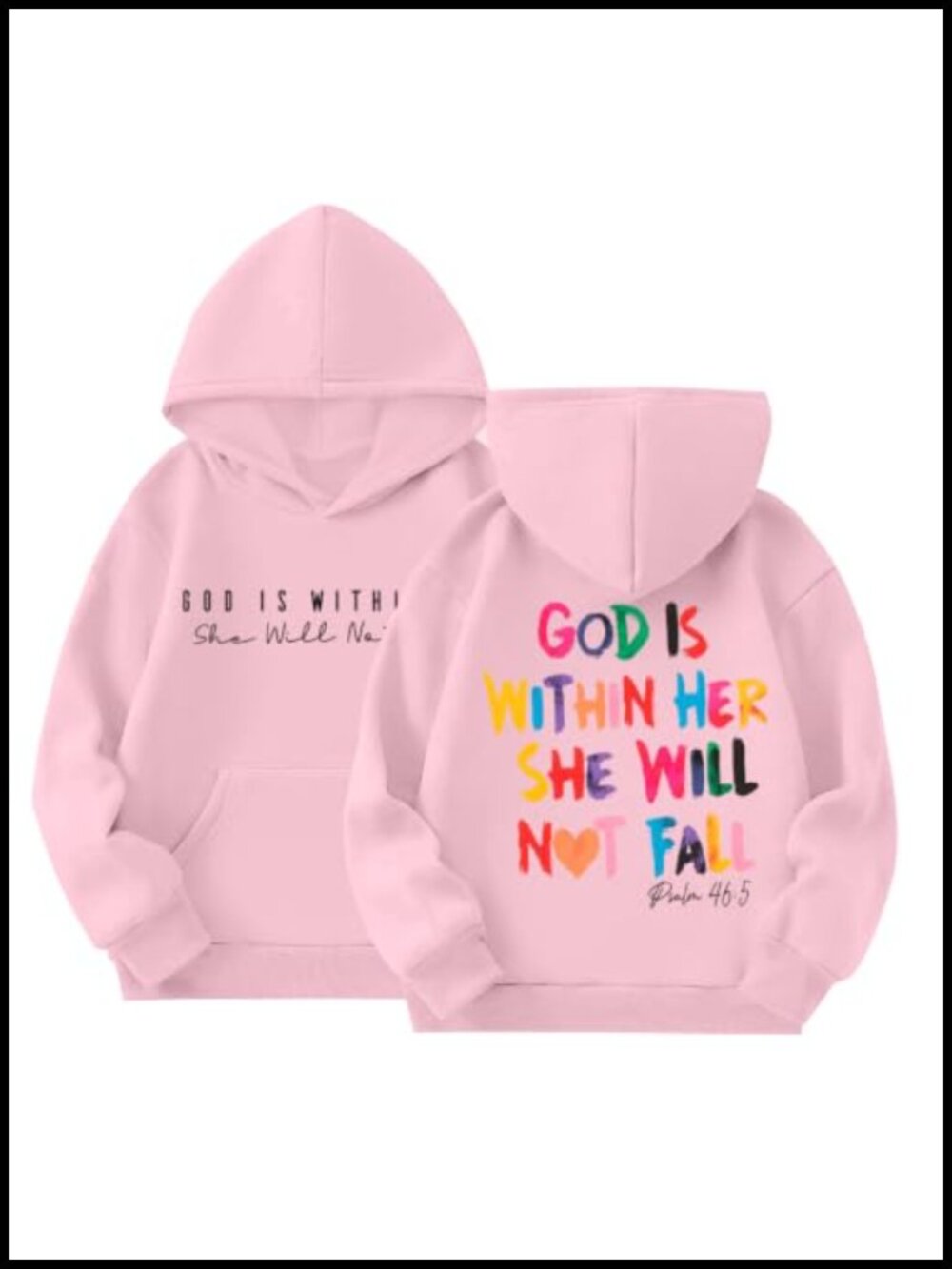 Christian Hoodie for Girls Bible Verse Sweatshirt Preppy Pullover Top